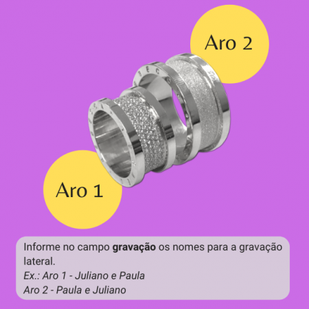 Alianças de Prata Modelo Liebe com 10mm