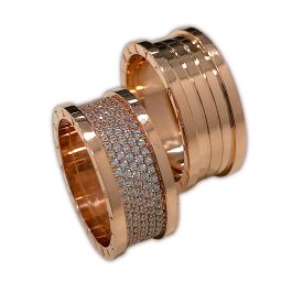 Alianças de Ouro Rosé 18k Modelo Liebe 9mm