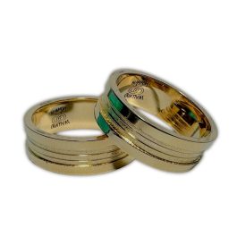 Alianças de Ouro 18k Modelo Paris com 8mm